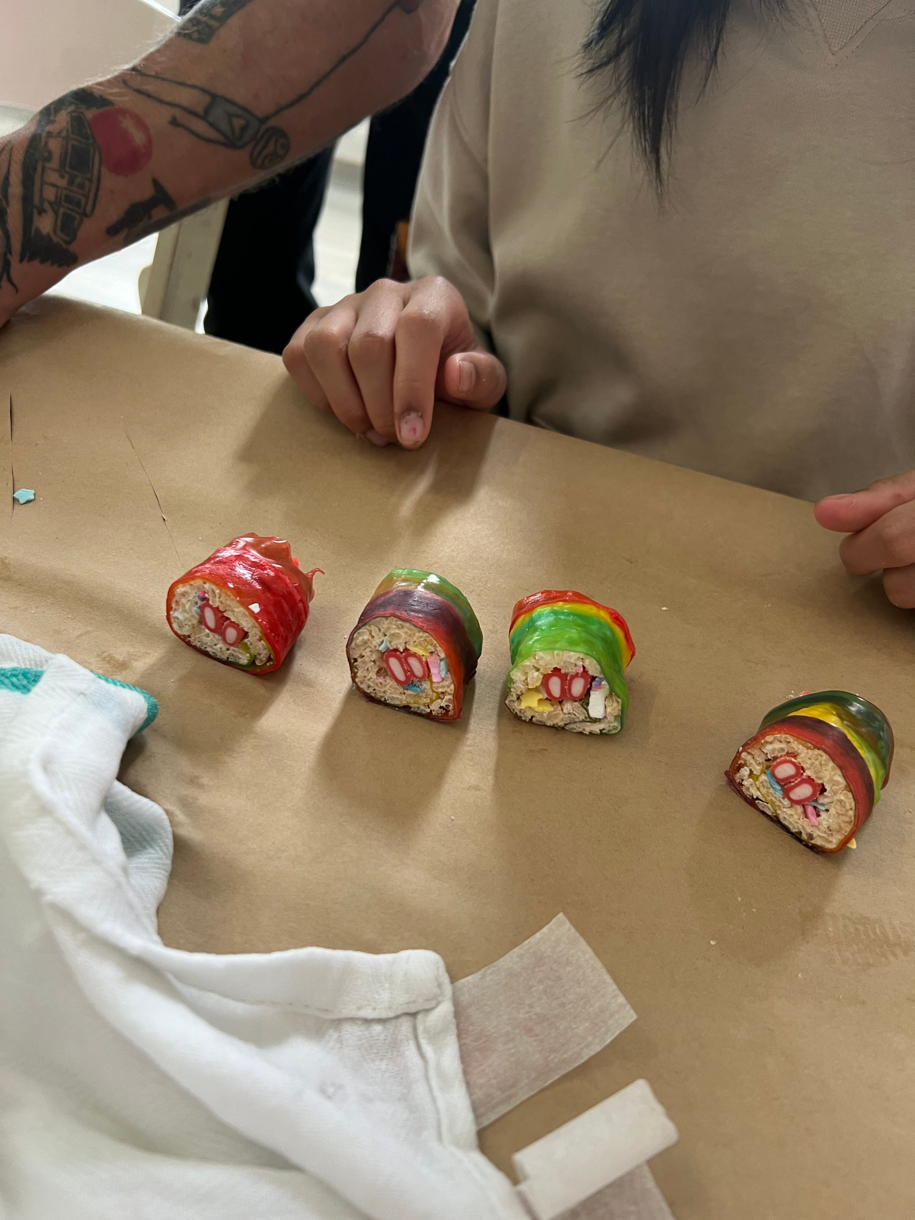 dessert sushi making