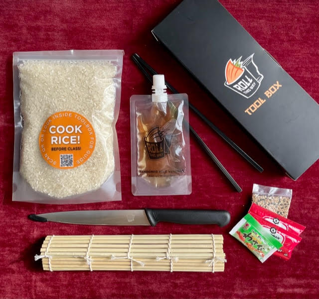 NON-PERISHABLE PRE-RECORDED SUSHI MAKING CLASS AND KIT